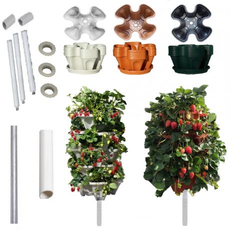 Raised strawberry tower vertical gardens by mr stacky Raised strawberry tower vertical gardens by mr stacky